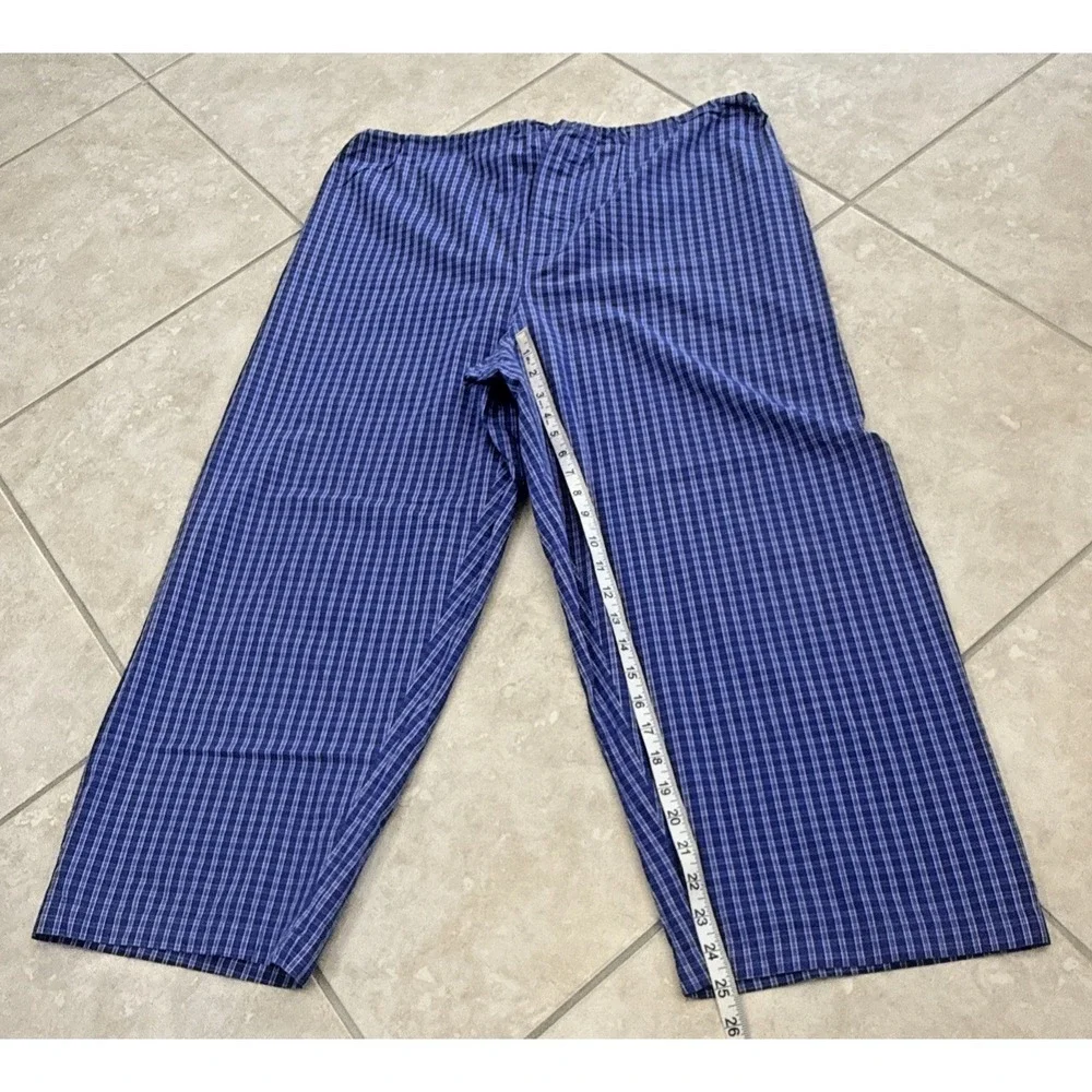 VTG Victoria's Secret Pajama Set Blue Plaid Sz L Long Sleeve Y2K 1999 Monogram